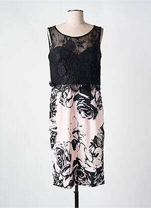 Rochie midi imprimeu floral fără mâneci negru CREATIF PARIS femeie