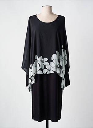 Rochie midi imprimeu floral mâneci lungi negru ALAIN MURATI femeie
