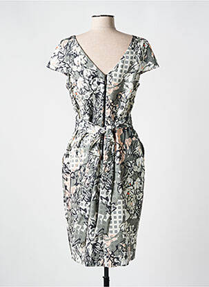 Rochie midi imprimeu fantezie mâneci scurte verde MICHAELA LOUISA femeie