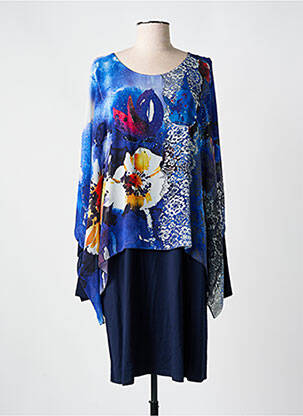 Rochie midi imprimeu floral mâneci lungi albastru ALAIN MURATI femeie