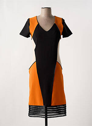Rochie midi mâneci scurte mâneci scurte portocalie NANA BAILA femeie
