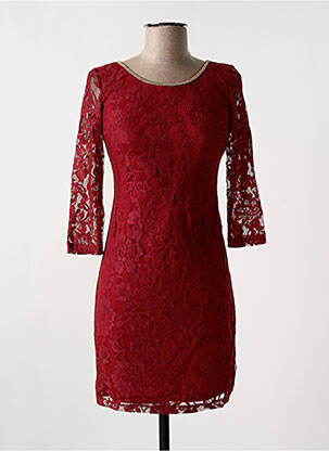 Rochie scurtă mâneci 3/4 mâneci 3/4 roșu ASHWI femeie