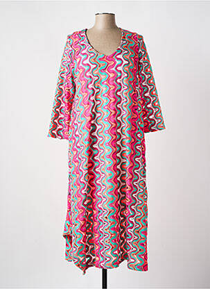 Rochie lungă croială evazată mâneci 3/4 roz JORGIE PARIS femeie