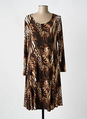 Rochie midi mâneci lungi mâneci lungi maro VETISTYLE femeie
