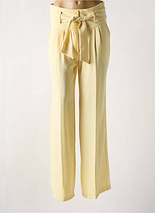 Pantalon larg galben PARISIENNE femeie