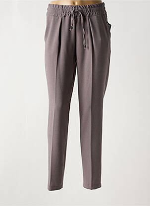 Pantalon drept țesătură crep gri PARISIENNE femeie