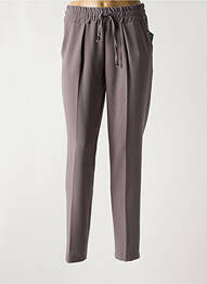 Pantalon drept țesătură crep gri PARISIENNE femeie