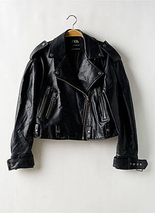 Geci din piele ecologică negru ZARA femeie