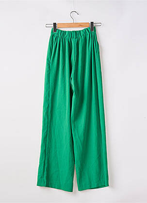 Pantalon larg țesătură poplin mărime normală verde STORETS femeie