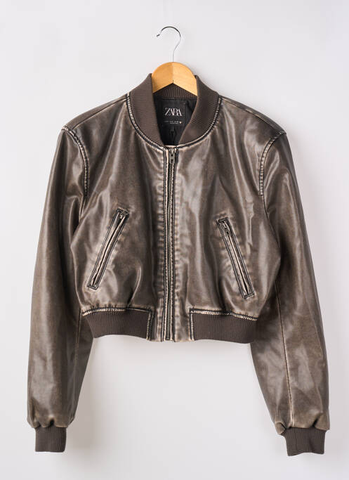 Geci din piele ecologică maro ZARA femeie