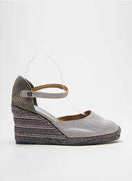 Espadrile țesătură satinată toc de 7 la 9 cm gri CASTANER femme
