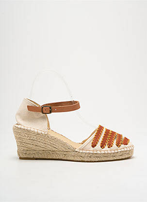 Espadrile vârf rotund toc de 4 la 6 cm bej NICOLE femeie
