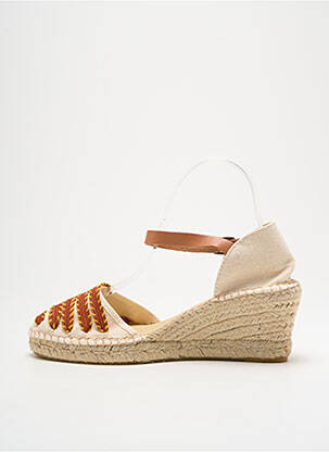 Espadrile vârf rotund toc de 4 la 6 cm bej NICOLE femeie