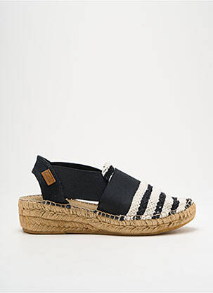 Espadrile țesătură satinată toc de 4 la 6 cm negru MONTANE femeie