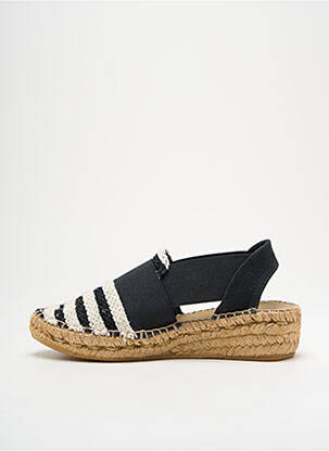 Espadrile țesătură satinată toc de 4 la 6 cm negru MONTANE femeie