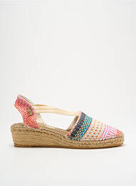 Espadrile țesătură satinată toc de 4 la 6 cm roz MONTANE femeie