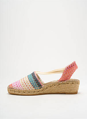 Espadrile țesătură satinată toc de 4 la 6 cm roz MONTANE femeie