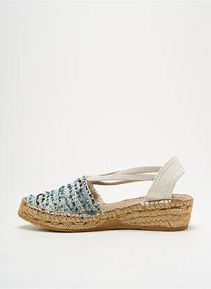 Espadrile țesătură satinată toc de 4 la 6 cm verde MONTANE femeie