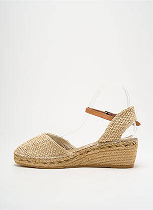 Espadrile vârf rotund toc de 4 la 6 cm bej MONTANE femeie