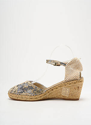 Espadrile țesătură satinată toc de 4 la 6 cm bej MONTANE femeie
