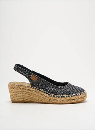 Espadrile țesătură satinată toc de 4 la 6 cm negru MONTANE femeie