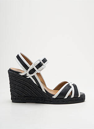 Espadrile țesătură satinată toc de 7 la 9 cm negru CASTANER femeie