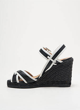 Espadrile țesătură satinată toc de 7 la 9 cm negru CASTANER femeie
