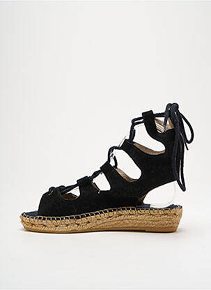 Espadrile închidere cu șireturi toc plat până la 3 cm negru NICOLE femeie