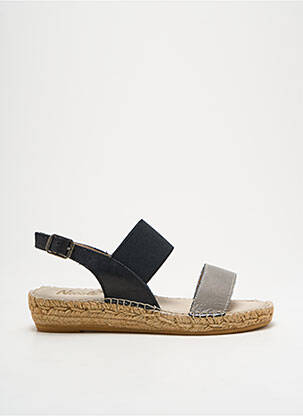 Espadrile țesătură satinată toc plat până la 3 cm argintiu NICOLE femeie