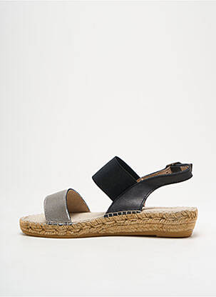 Espadrile țesătură satinată toc plat până la 3 cm argintiu NICOLE femeie