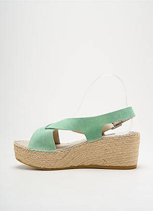 Espadrile nubuc toc de 4 la 6 cm verde NICOLE femeie