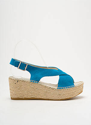 Espadrile nubuc toc de 4 la 6 cm albastru NICOLE femeie
