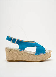 Espadrile nubuc toc de 4 la 6 cm albastru NICOLE femme
