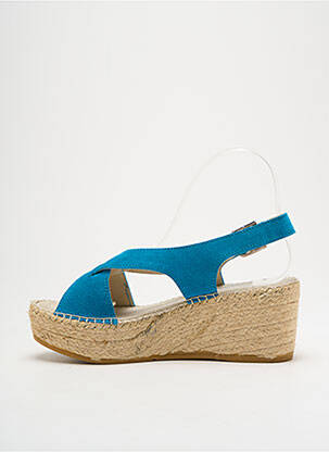 Espadrile nubuc toc de 4 la 6 cm albastru NICOLE femeie