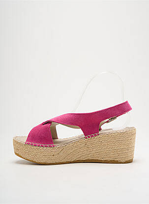 Espadrile nubuc toc de 4 la 6 cm roz NICOLE femeie
