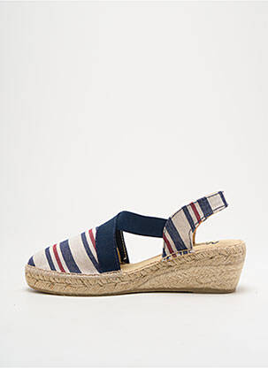 Espadrile vârf rotund toc de 4 la 6 cm albastru NICOLE femeie