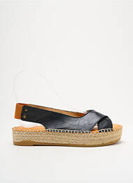 Espadrile țesătură satinată toc plat până la 3 cm negru L'ESPADRILLE DE NICOLE femeie