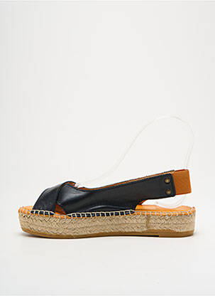 Espadrile țesătură satinată toc plat până la 3 cm negru L'ESPADRILLE DE NICOLE femeie