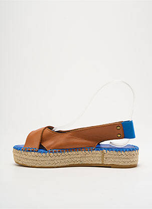 Espadrile țesătură satinată toc plat până la 3 cm maro L'ESPADRILLE DE NICOLE femeie