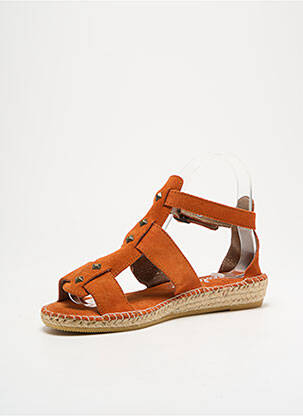 Espadrile nubuc toc plat până la 3 cm portocalie NICOLE femeie