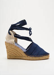 Espadrile închidere cu șireturi toc de 7 la 9 cm albastru NICOLE femme