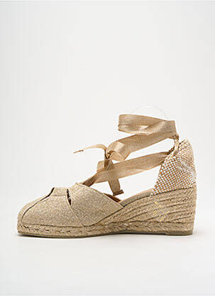 Espadrile țesătură satinată toc de 4 la 6 cm auriu CASTANER femeie
