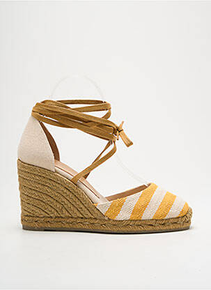 Espadrile închidere cu șireturi toc de 7 la 9 cm galben CASTANER femeie