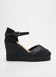 Espadrile țesătură satinată toc de 7 la 9 cm negru CASTANER femme
