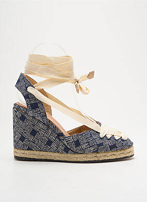 Espadrile închidere cu șireturi toc de 7 la 9 cm albastru CASTANER femeie