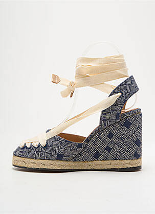 Espadrile închidere cu șireturi toc de 7 la 9 cm albastru CASTANER femeie