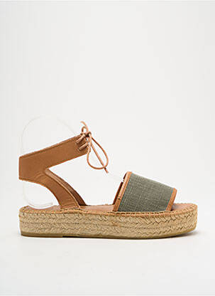 Espadrile închidere cu șireturi toc de 4 la 6 cm verde L'ESPADRILLE DE NICOLE femeie