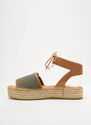 Espadrile închidere cu șireturi toc de 4 la 6 cm verde L'ESPADRILLE DE NICOLE femeie