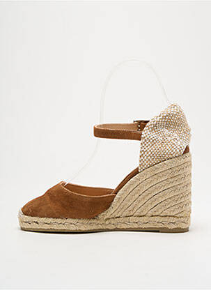 Espadrile nubuc toc de 7 la 9 cm maro CASTANER femeie