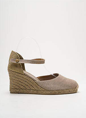 Espadrile vârf rotund toc de 7 la 9 cm gri CASTANER femeie